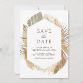 Rustikale Pampas Dried Palm Blätter Hochzeit Foto Save The Date (Vorderseite)