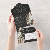 Rustikale Pampas Eukalyptus-Hochzeit All In One Einladung (Abreißen)