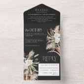 Rustikale Pampas Eukalyptus-Hochzeit All In One Einladung (Innen Boden)