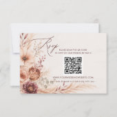 Rustikale Pampas Florale Herbsthochzeit QR CODE RSVP Karte (Vorderseite)