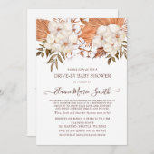 Rustikale Pampas Gender Neutral Drive by Baby Show Einladung (Vorne/Hinten)