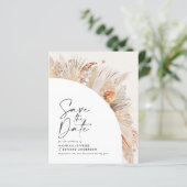 rustikale Pampas Gras Hochzeit sparen das Datum (Stehend Vorderseite)