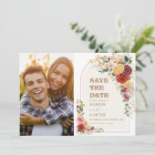 Rustikale Pampas Grass Boho Blume Save the Date (Stehend Vorderseite)