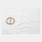 Rustikale Pampas Grass | Cotton Wreath Monogram Geschirrtuch (Horizontal)