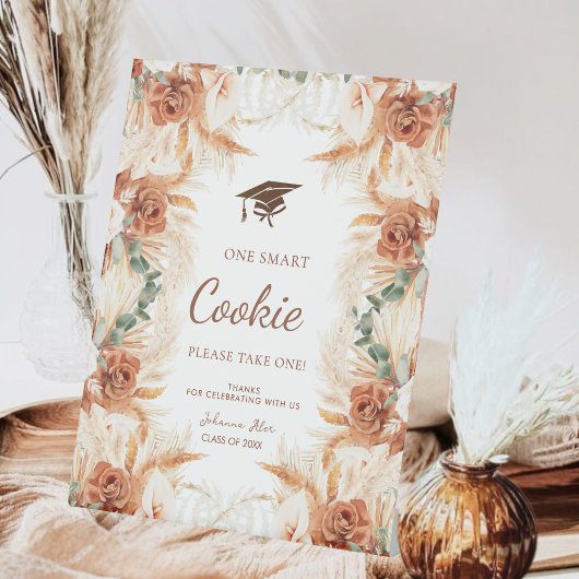 Rustikale Pampas Grass Smart Cookie Abschluss Tabl Sockelschild