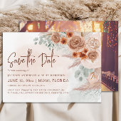 Rustikale Pampas Grass Terracotta Wedding Save The Date