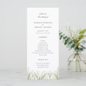 Rustikale Pampas Grass Wedding Programm (Stehend Vorderseite)