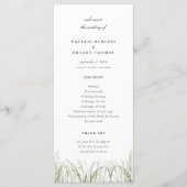 Rustikale Pampas Grass Wedding Programm (Vorderseite)