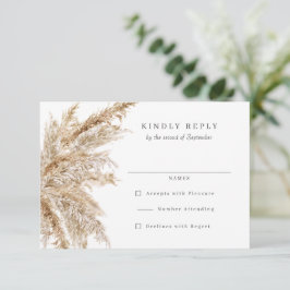 Rustikale Pampas Grass Wedding RSVP Antwort