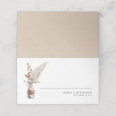 Rustikale Pampas Grasses-Namen Datum Hochzeit Platzkarte (Außenseite Aufgefaltet)