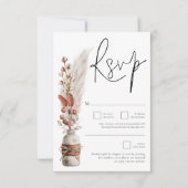 Rustikale Pampas Grasses QR Code Hochzeit RSVP Karte (Vorderseite)
