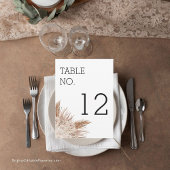 Rustikale Pampas Moderne Hochzeitskarte Tischnumme Mitteilungskarte