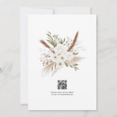 Rustikale Pampasgras Boho Boheme Hochzeit QR Code Save The Date (Rückseite)