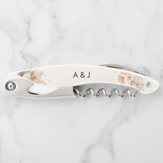 Rustikale Pampasgras-Hochzeit Kellnermesser (Vorderseite)