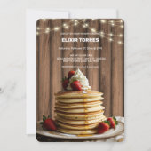 Rustikale Pancakes Baby & Brunch Babydusche Einladung (Vorderseite)