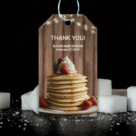 Rustikale Pancakes Baby & Brunch Babydusche Geschenkanhänger