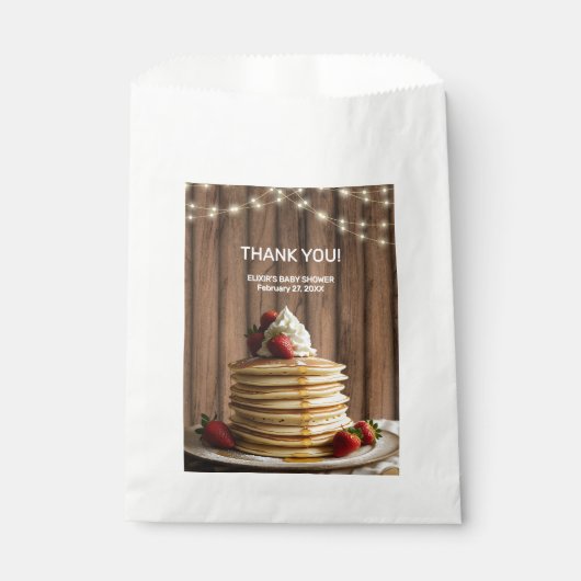 Rustikale Pancakes Baby & Brunch Babydusche Geschenktütchen (Vorderseite)