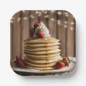 Rustikale Pancakes Baby & Brunch Babydusche Pappteller (Vorderseite)