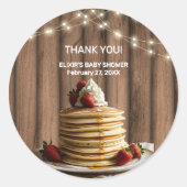 Rustikale Pancakes Baby & Brunch Babydusche Runder Aufkleber (Vorderseite)