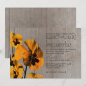 Rustikale Pansy Hochzeit Einladungen (Vorne/Hinten)