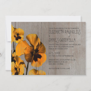 Rustikale Pansy Hochzeit Einladungen