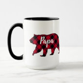Rustikale Papa Bear Red Buffalo Karierte Tasse (Links)