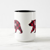Rustikale Papa Bear Red Buffalo Karierte Tasse (Zentrum)