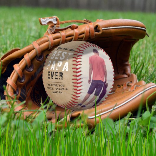 Rustikale Papa Vatertag 2 FotoCollage Baseball