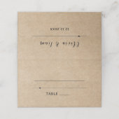 Rustikale Papierhochzeit Platzkarte (Außenseite Aufgefaltet)