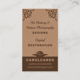 Rustikale Pappe Jugendstil-Ornamente CC1188 Visitenkarte