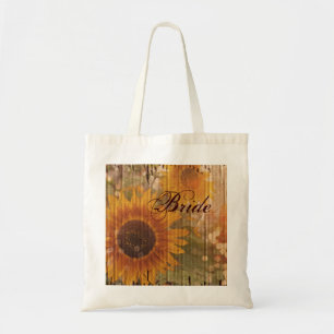 rustikale Papplandschaft Sonnenblume Braun Tragetasche