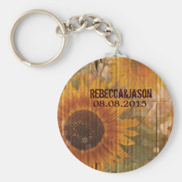 rustikale Papplandschaft Sonnenblumen Gastgeschenk Schlüsselanhänger