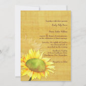 Rustikale Papyrus Watercolor Sonnenblumen Hochzeit Einladung (Rückseite)