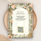 Rustikale Parade Grüne Pfirsichblütenhochzeit Einladung