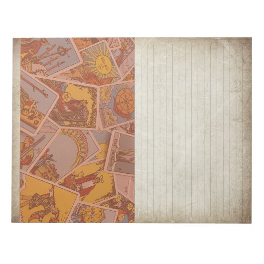 Rustikale Parchment-Tarot-Karten Halb-Leim-Geschir Notizblock (Vorderseite)