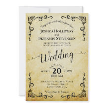 Rustikale Parchment Vintage Kalligrafie Hochzeit