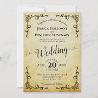 Rustikale Parchment Vintage Kalligrafie Hochzeit