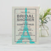 Rustikale Pariser Bridal-Dusche Einladungen (Stehend Vorderseite)