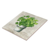 Rustikale Parsley-Kräuter Neutrale Vintage Wasserf Fliese (Seite)