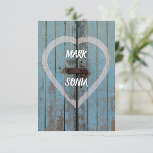 Rustikale Partei für die Tür eines Landes Einladung (Stehend Vorderseite)