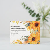 Rustikale Partei für Sonnenblumen Einladungspostkarte (Stehend Vorderseite)