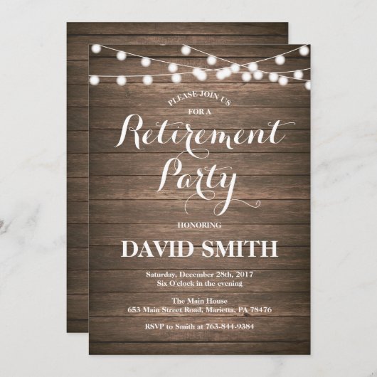 Rustikale Party Einladung (Vorne/Hinten)