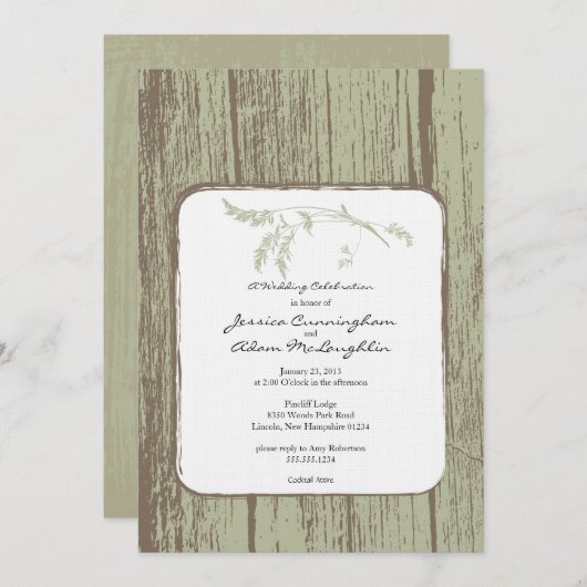 Rustikale Party Einladung (Vorne/Hinten)