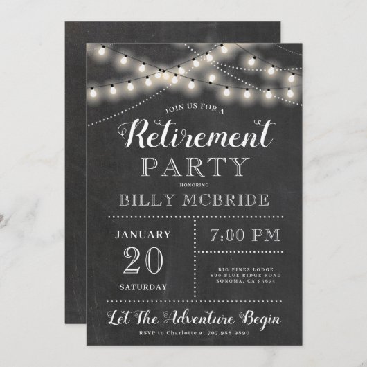 Rustikale Party Einladung (Vorne/Hinten)