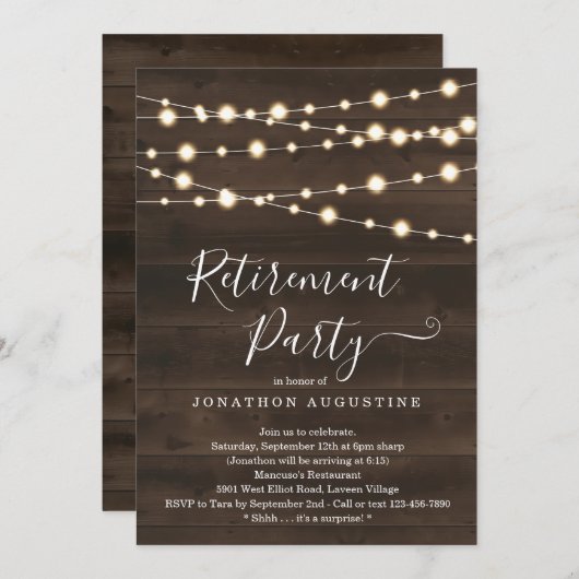 Rustikale Party Einladung (Vorne/Hinten)