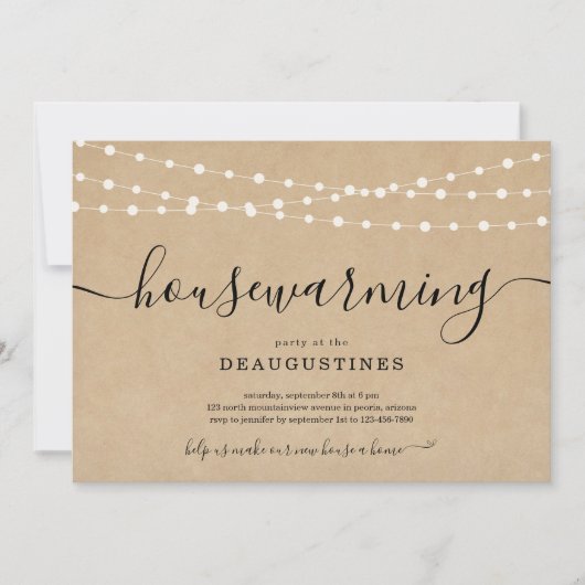 Rustikale Party Einladung (Vorderseite)