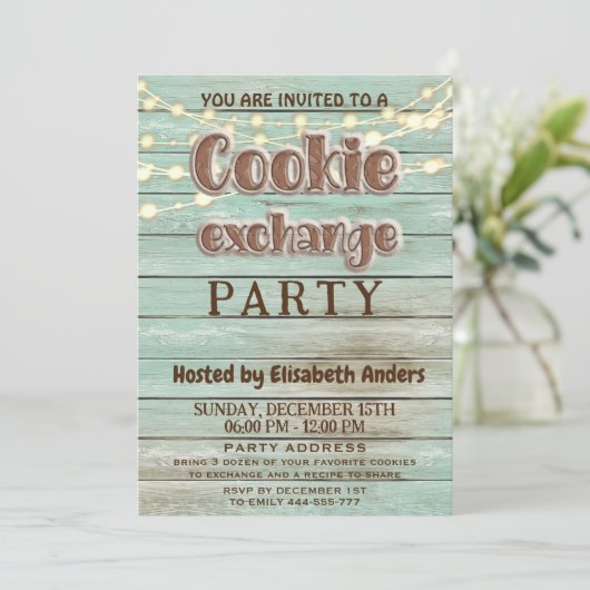 Rustikale Party Einladung (Stehend Vorderseite)