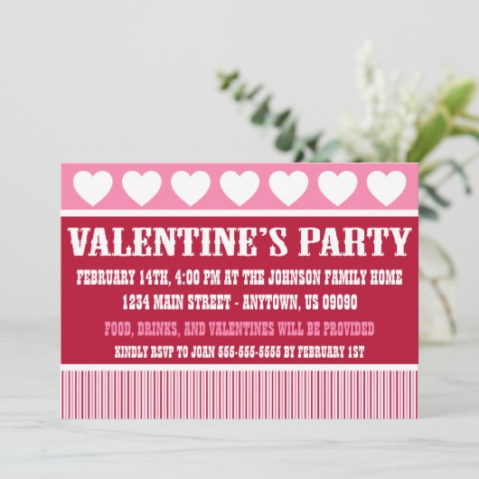 Rustikale Party Einladung des Valentines (Stehend Vorderseite)