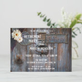 Rustikale Party Einladung für das Ruhestand (Stehend Vorderseite)