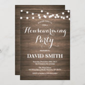 Rustikale Party Einladung für Holzhäuser (Vorne/Hinten)